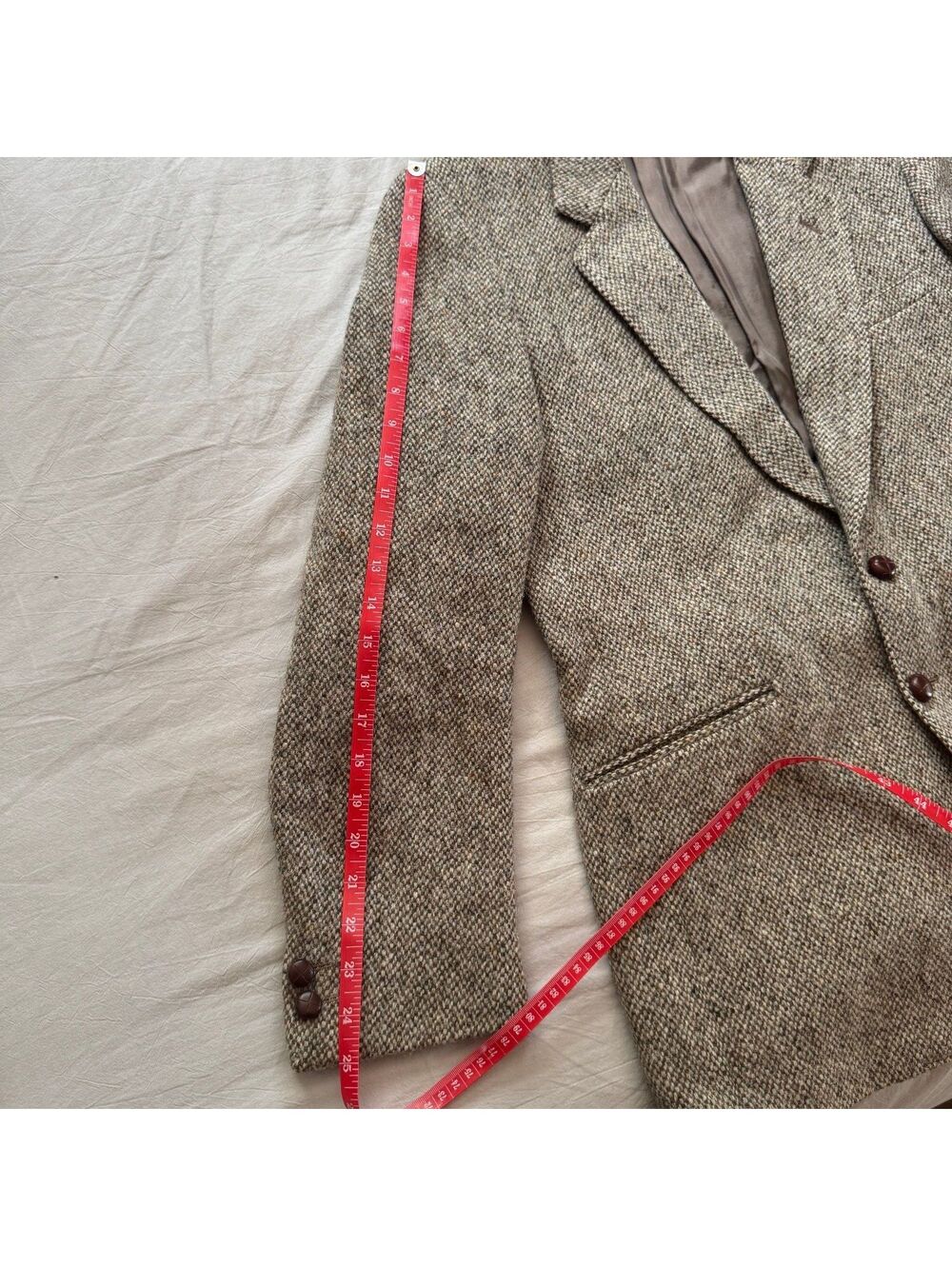 Vtg Harris Tweed Andrew Douglas Wool Sport Coat Blazer Mens 38 Double Vent 20 - Picture 6 of 9